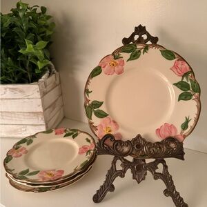Franciscan Desert Rose Floral 6.25” Bread & Butter Plates x4 Floral Made in USA